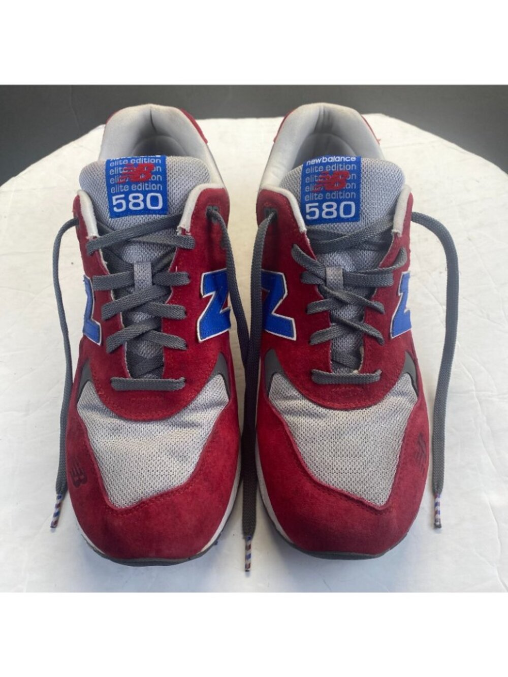 New Balance 580 Elite Edition Shoes Mens Size11.5 Red Gray Blue Rollbar MT580BSR